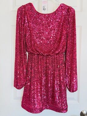 Lilly Pulitzer Jan Sequin Romper Sun Shell Pink Treasure Box Sequin